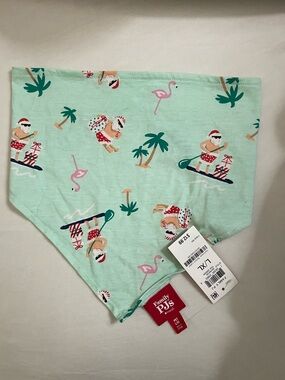 Family Pj’s Macy’s Brand Tea Green PET  Bandana Size L/XL NWT Dog bandana